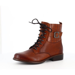 Remonte montante marron en cuir