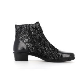 Bottine noir en cuir et synthétique