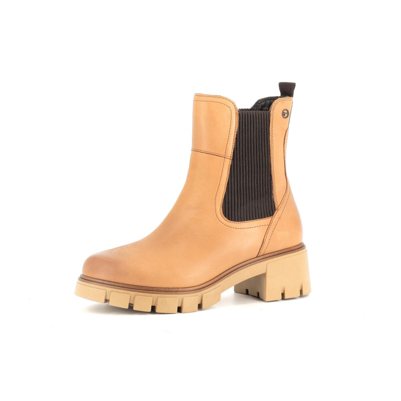 bottine Tamaris marron en cuir