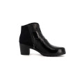 bottine Imac noir en cuir vernis et velours