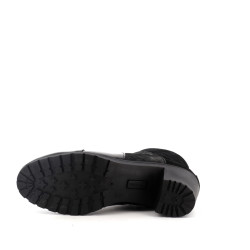bottine Imac noir en cuir vernis et velours