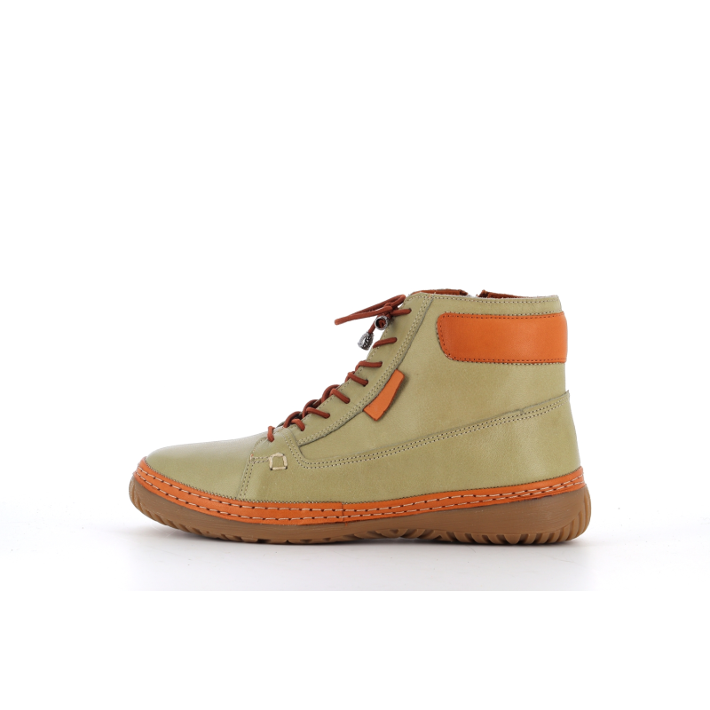 Basket montante kaki en cuir