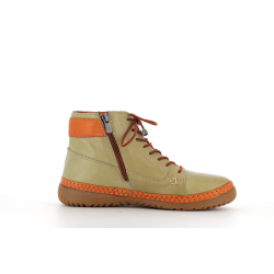 Basket montante kaki en cuir