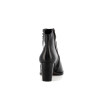 Bottine à talon noir en cuir