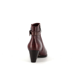 Bottine rouge bordeaux en cuir