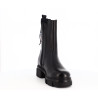 Bottine Goodstep noir en cuir avec ruban à l'arrière