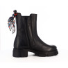 Bottine Goodstep noir en cuir avec ruban à l'arrière