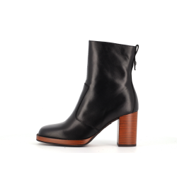 bottine noir en cuir