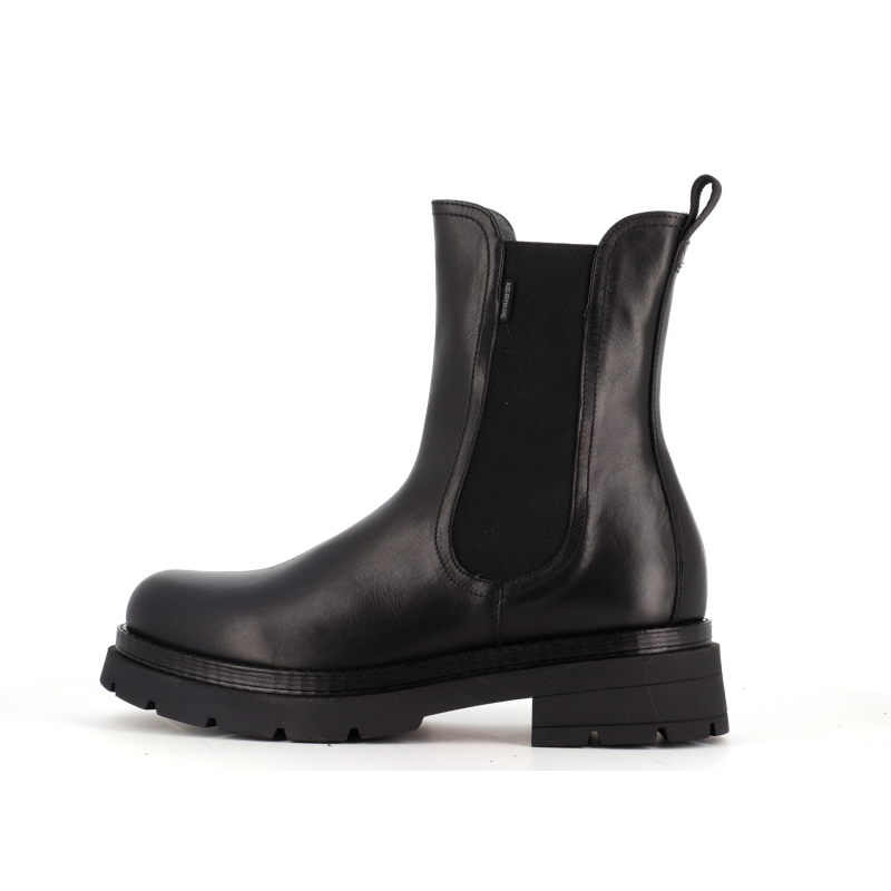 bottine noir en cuir