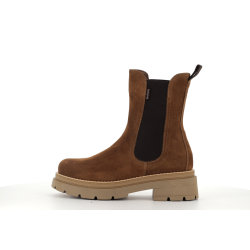 bottine marron en cuir