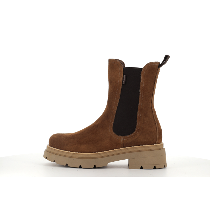 bottine marron en cuir
