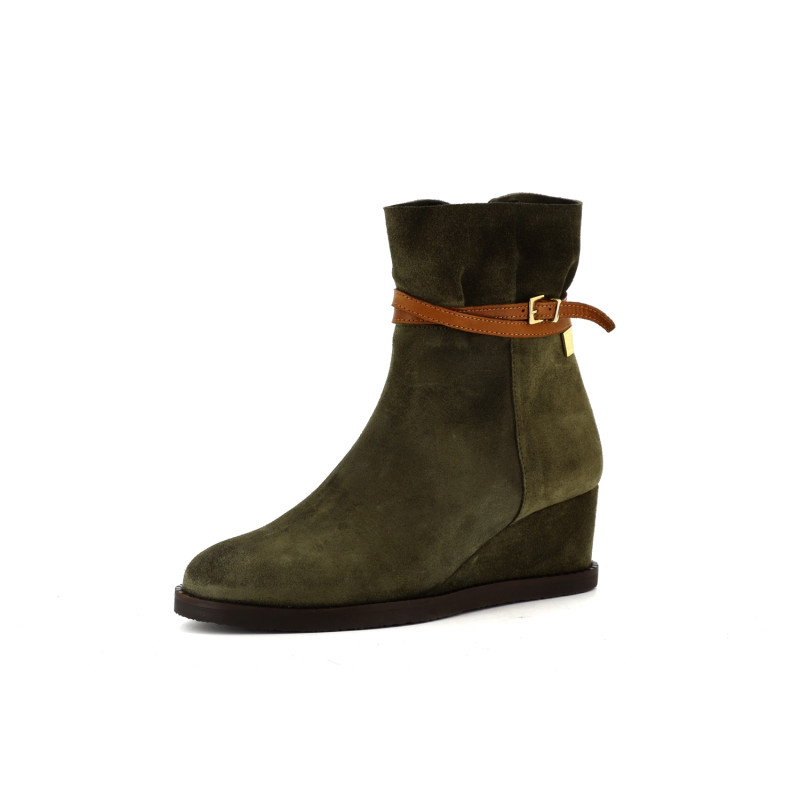 bottine à talon Jb Martin vert kaki