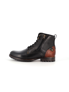 chaussure haute noir en cuir