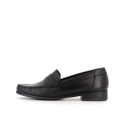 mocassin noir en cuir