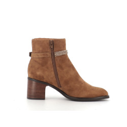bottine marron en cuir