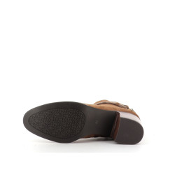 bottine marron en cuir