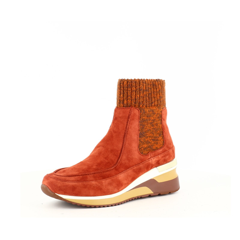 Basket montante Mam Zelle en cuir et velours