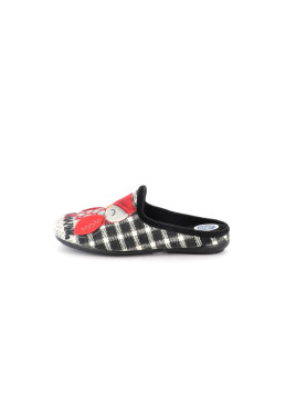 Chausson noir mule à motif