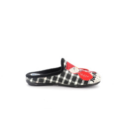 Chausson noir mule à motif