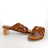 sandales marrons en cuir daim