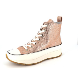 Basket montante Rosemetal rose en cuir