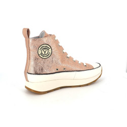 Basket montante Rosemetal rose en cuir