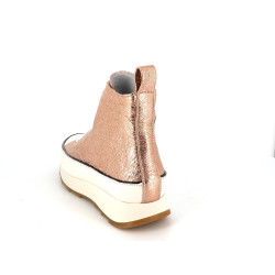 Basket montante Rosemetal rose en cuir