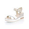 Nu-pieds compensé beige en cuir
