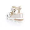 Nu-pieds compensé beige en cuir