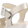 Nu-pieds compensé beige en cuir