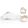Nu-pieds compensé beige en cuir