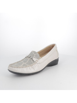 mocassins en cuir argentés