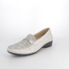mocassins en cuir argentés
