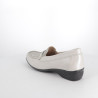mocassins en cuir argentés