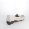 mocassins en cuir argentés