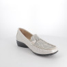 mocassins en cuir argentés