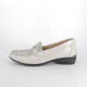 mocassins en cuir argentés