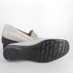mocassins en cuir argentés
