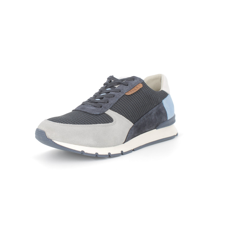 Basket bleu marine en cuir