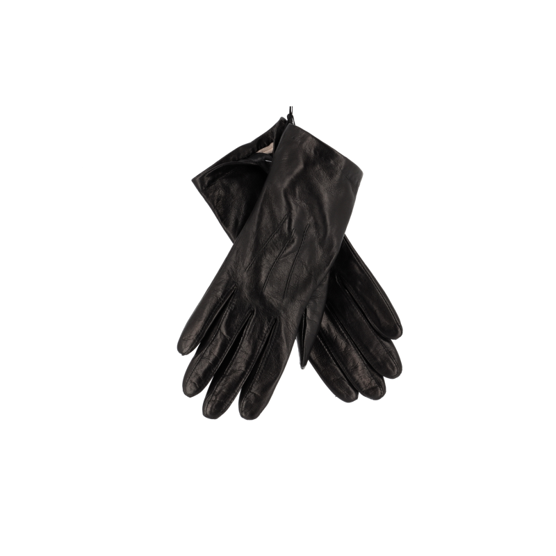 gants en cuir noir