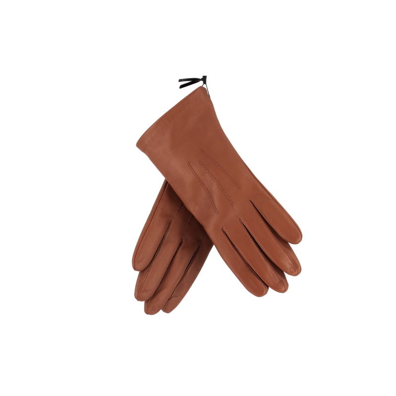gants en cuir marron