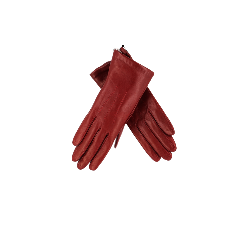 gants en cuir rouge