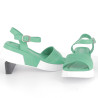 nu-pieds vert Coco et Abricot