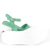 nu-pieds vert Coco et Abricot