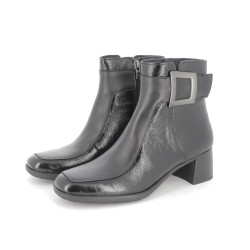 Bottine noir en cuir