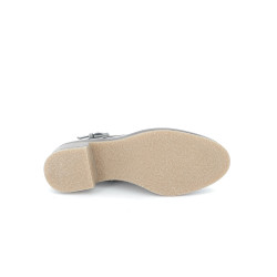 Bottine marron en cuir verni