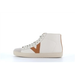 Basket Victoria montante blanche et marron