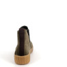 Bottine vert kaki en cuir