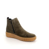 Bottine vert kaki en cuir