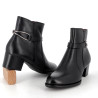 bottines noires en cuir et synthétique Tamaris